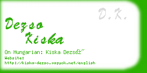 dezso kiska business card